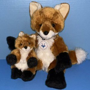 Build A Bear Red Fox Mom & Baby Plush Stuffed Animal St Louis StL Zoo Exclusive
